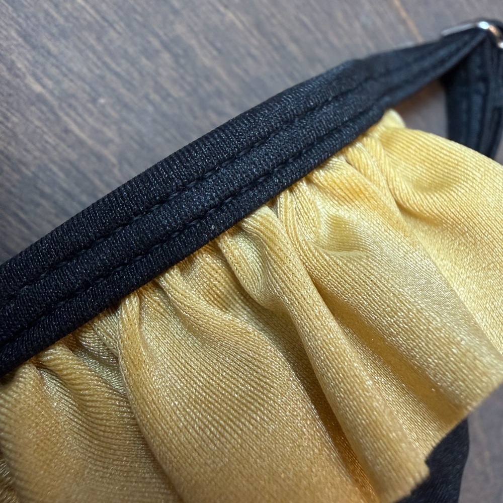DESIGNER- Black & Gold Ruffle Triangle Bikini Set - Picture 4 of 11